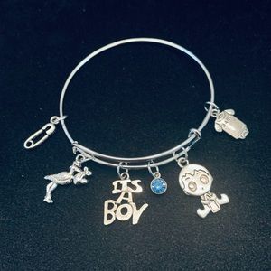 “It’s A Boy” Baby Boy/new Mommy themed bangle bracelet